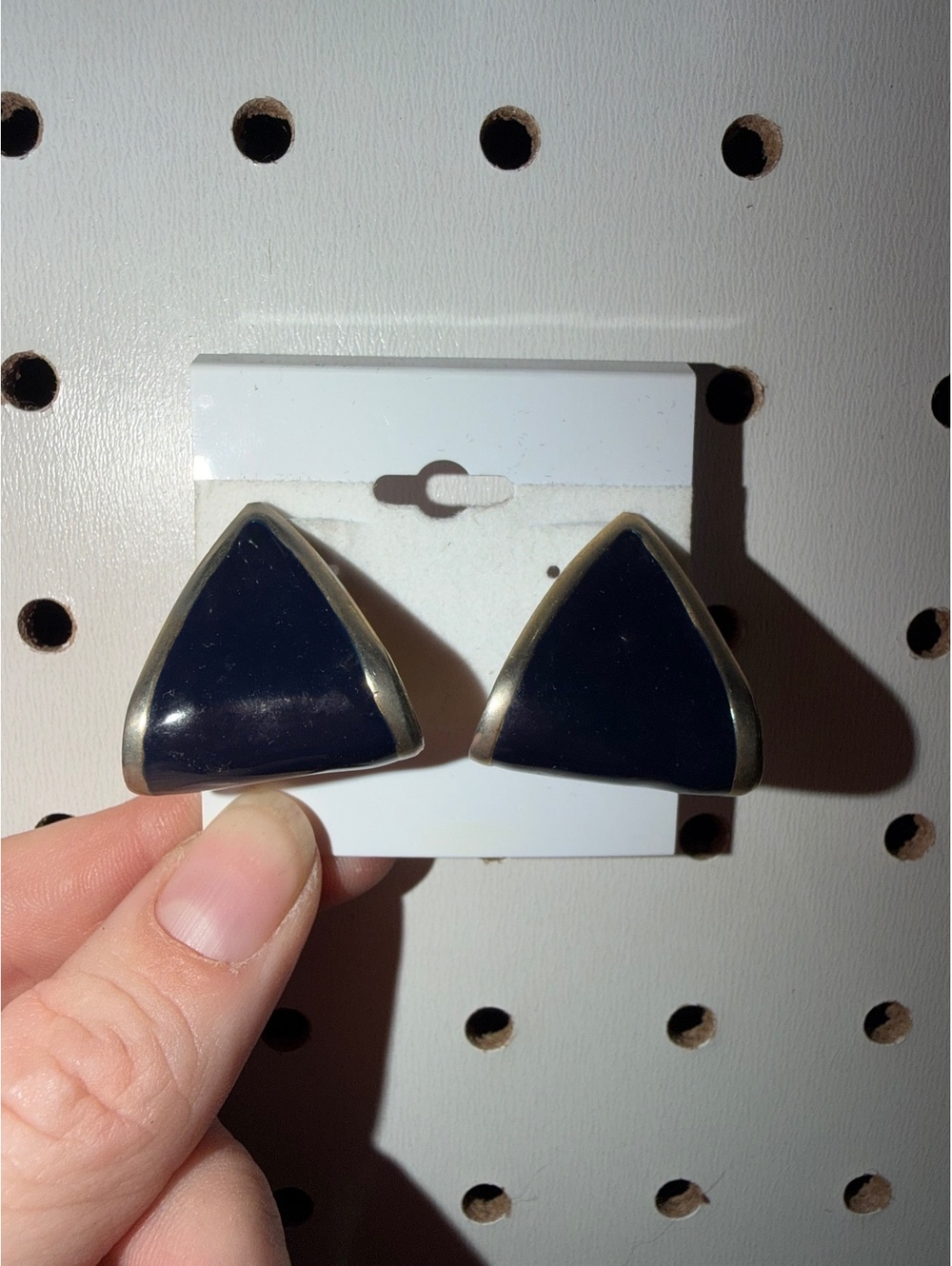 Vintage Navy TriangleEarrings
